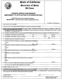 Foreign Limited Partnership Amendment To Aplication For Registration Form