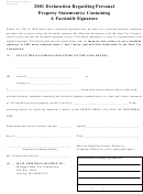 Form 2995 - 2001 Declaration Regarding Personal Property Statement(s) Containing A Facsimile Signature - Michigan Department Of Treasury