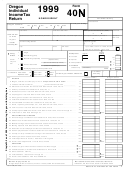 Fillable Form 40n - Oregon Individual Incometax Return - 1999 Printable pdf