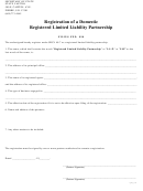 Registration Of A Domestic Registered Limited Liability Partnership Form - State Capitol Secretary Of State