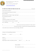 Form 5 - In The Matter Of The Estate Of A Deceased Person - Wyoming Department Of Revenue - Excise Tax Division