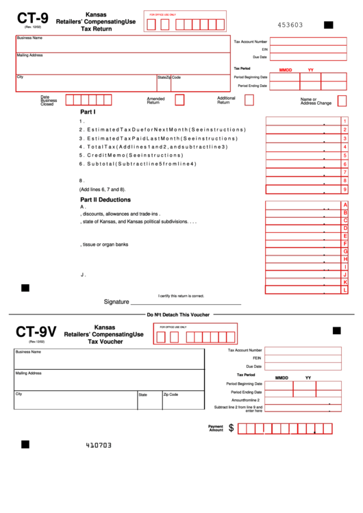 Form Ct-9 - Kansas Retailers