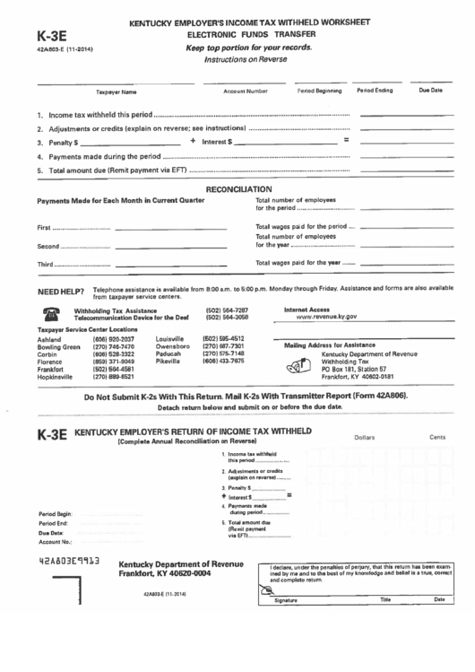 Form K-3e - Employer