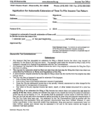 Application For Automatic Extension Of Time To File Income Tax Return Form - City Of Sharonville