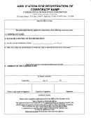 Application For Registration Of Corporate Name - Foreign Stock Or Non-stock Corporation