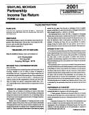 Instructions For Partnership Income Tax Return Form Gr 1065 2001 Printable pdf