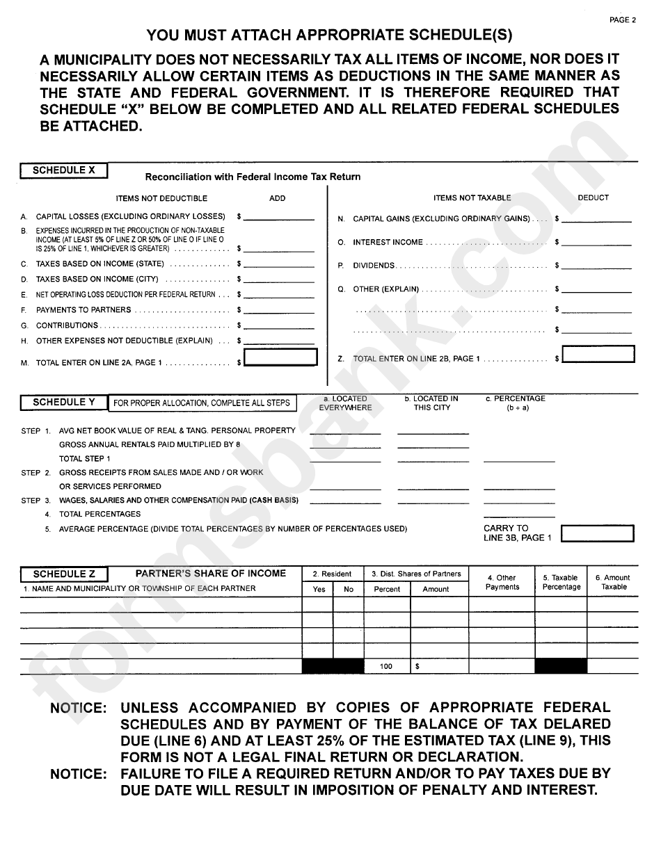 Form Br - Income Tax Return - City Of Springdale - 2003