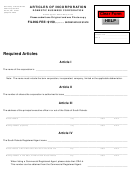 Articles Of Incorporation Domestic Business Corporation - Sd Secretary Of State