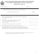 Employer-provided Long-term Care Benefits Tax Credit Worksheet For Tax Year 2013