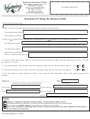Form Ra-ro - Statement Of Change By Business Entity - Wyoming Secretary Of State