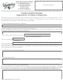 Foreign Limited Partnership Application For Certificate Of Registration - Wyoming Secretary Of State, Consent To Appointment By Registered Agent - Wyoming Secretary Of State