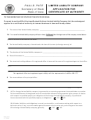 Form 635_0010 - Limited Liability Company Application For Certificate Of Authority
