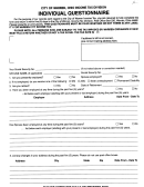 Individual Questionnaire - City Of Warren Printable pdf