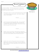 Word Problems Worksheet With Answers Printable pdf