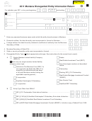 Fillable Form Der-1 - 2011 Montana Disregarded Entity Information Return Printable pdf