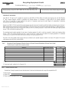 Arizona Form 307 - Recycling Equipment Credit - 2002 Printable pdf