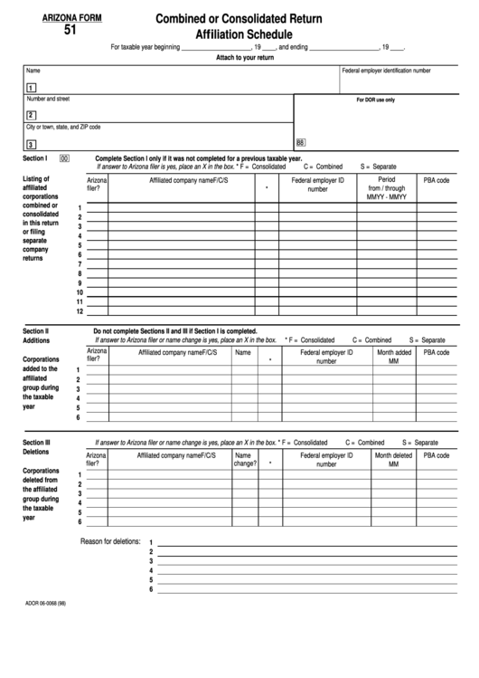 fillable-arizona-form-51-combined-or-consolidated-return-affiliation