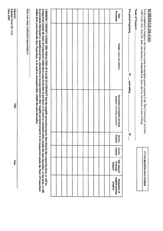 Form Os-114a - Sales And Use Tax Return Printable pdf