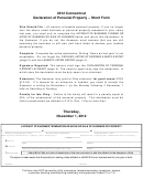 Declaration Of Personal Property - Short Form - Connecticut - 2012