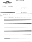 Form Mnpca-9 - Articles Of Amendmentt For A Domestic Nonprofit Corporation