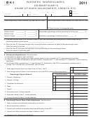 Form Id K-1 - Partner's, Shareholder's, Or Beneficiary's Share Of Idaho Adjustments, Credits, Etc - 2011