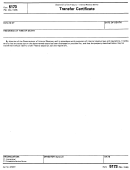 Form 5173 - Transfer Certificate