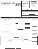 Ohio Income Tax Return - City Of Massillon - 2016 Printable pdf