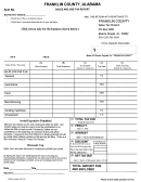 Sales And Use Tax Report Form - Franklin County, Alabama