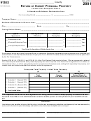 Tax Form 913ex - Return Of Exempt Personal Property - 2001