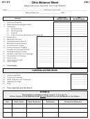 Form 921-ez - Ohio Balance Sheet - 2001