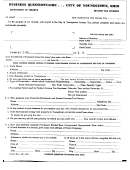 Business Questionnaire - City Of Youngstown - Invome Tax Division - 2000