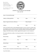 Certificate Of Limited Partnership - Arizona Secretary Of State