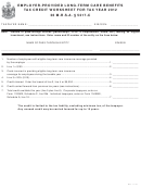 Employer-provided Long-term Care Benefits Tax Credit Worksheet For Tax Year 2012
