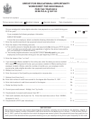 Credit For Educational Opportunity Worksheet For Individuals For Tax Year 2012