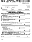 Form 500 - Corporation Income Tax Return - Maryland - 1998