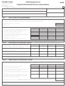 Form 500c - Underpayment Of Virginia Estimated Tax By Corporations - 1998