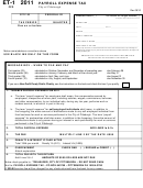 Form Et-1 - Payroll Expense Tax - City Of Pittsburgh - 2011