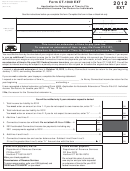 Form Ct-1040 Ext - Application For Extension Of Time To File Connecticut Income Tax Return For Individuals - 2012