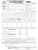 Form D-1065 - City Of Detroit Income Tax Partnership Return - 2002