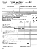 Maryland Form 500x - Amended Corporation Income Tax Return - 2000