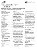 Instructions For Form 1120-Reit - U.s. Income Tax Return For Real Estate Investment Trusts - 2002 Printable pdf