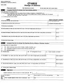 Form Ct-8822 - Change Of Address - State Of Connecticut