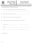 Form 635_1666 - Application For Reinstatement - Iowa Secretary Of State