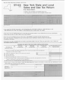 Form St-103 - New York State And Local Sales And Use Tax Return