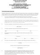 Application By A Foreign Registered Limited Liability Partnership For A Certificate Of Authority To Transact Business In The State Of South Carolina
