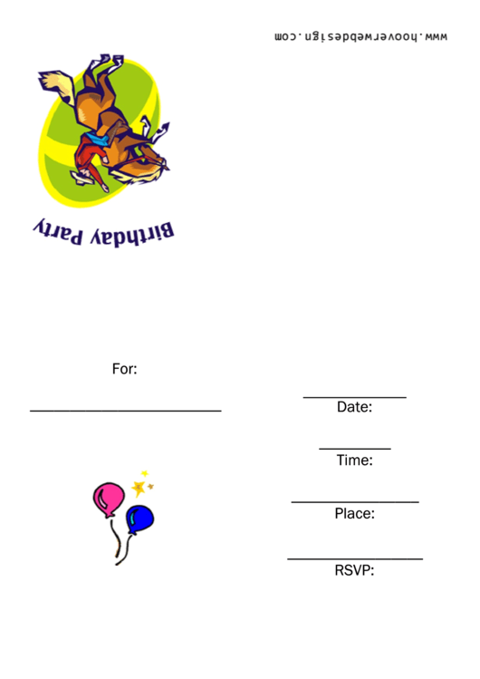 Kids Cowboy Western Birthday Party Invitation Template Printable pdf