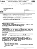 Form Ri-2688 - Application For Additional Extension Of Time To File Rhode Island Individual Income Tax Return