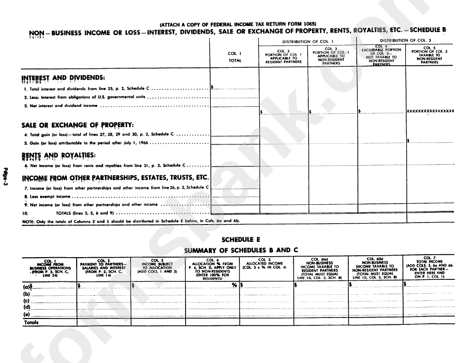 Form Hp-1065 - City Of Highland Park Partnership Return - Income Tax Division