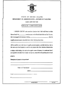 Resale Certificate Form - Rhode Island