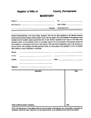 Inventory Form - Commonwealth Of Pennsylvania